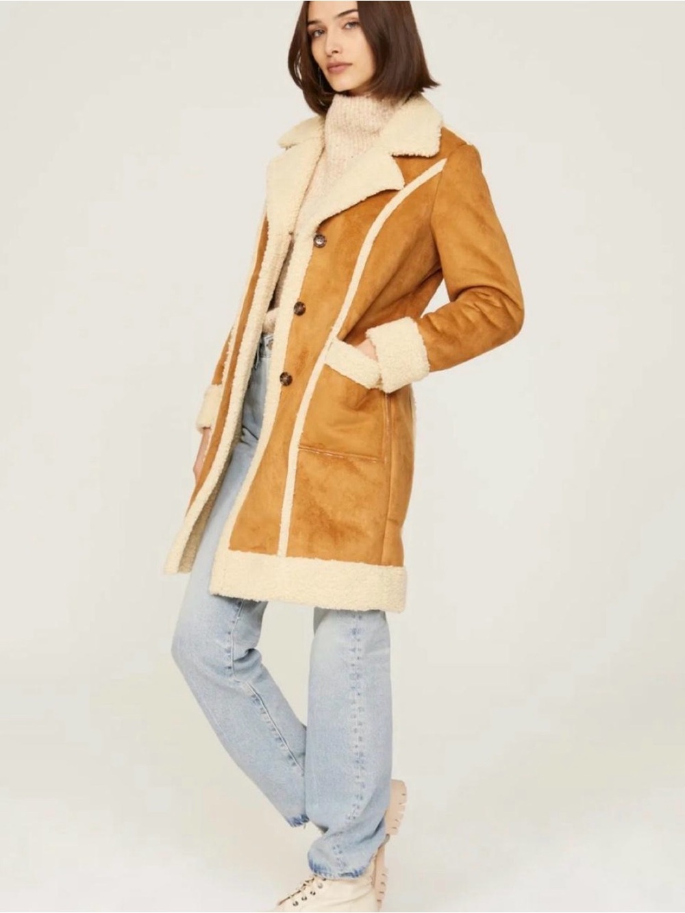 Marine Layer Penny Lane Faux Shearling Coat - Picture 2 of 6